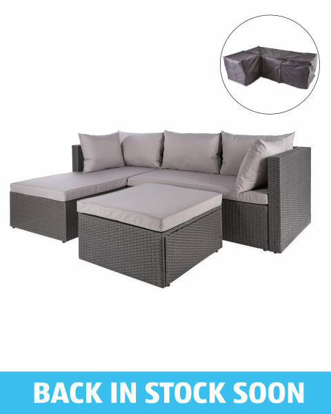 Anthracite Rattan Sofa With Cover