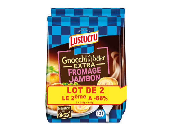 Lustucru Gnocchi à poêler extra jambon-fromage