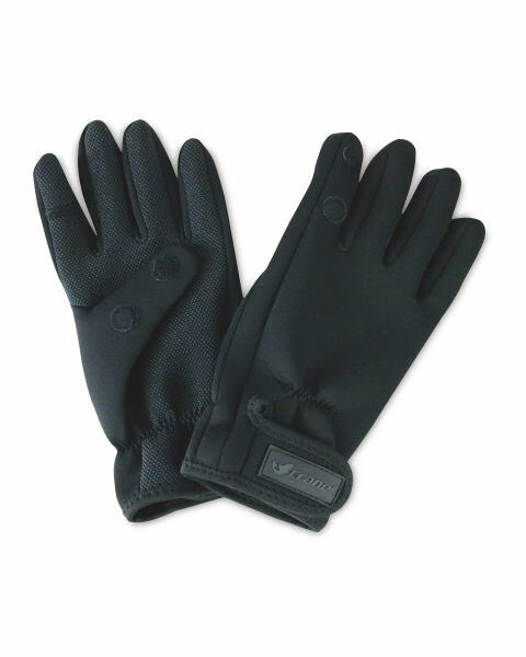 Crane Black One Fold Fishing Gloves