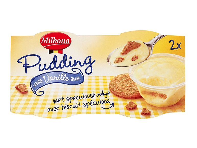 Pudding au goût vanille avec biscuit