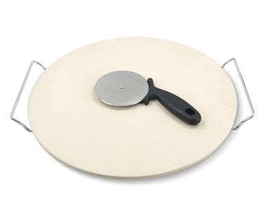 Crofton 3-Piece 16" Pizza Stone Set With Rack and Cutter
