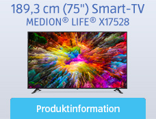 MEDION(R) 189,3 cm (75") Ultra HD Smart-TV MEDION(R) LIFE(R) X17528¹