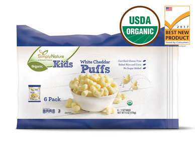 Simply Nature Organic White Cheddar Puffs Snack Packs