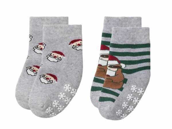 Calcetines navideños antideslizantes infantiles pack 2