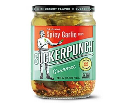 SuckerPunch 
 Gourmet Spicy Garlic or Sweet Onion Pickles