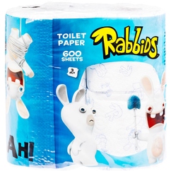 Papier toilette motifs lapins crétins