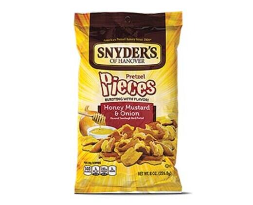 Snyder's of Hanover 
 Hot Buffalo Wing or Honey Mustard & Onion Pretzel Pieces
