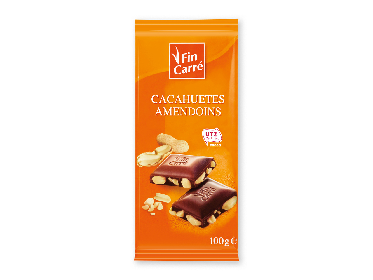 "FIN CARRÉ" Chocolate con leche y cacahuetes