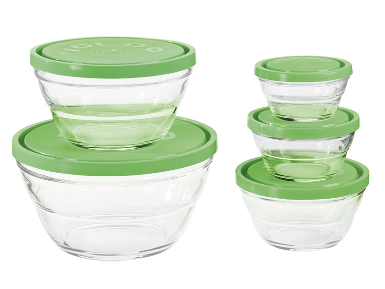 Set of Glass Bowls with Lids