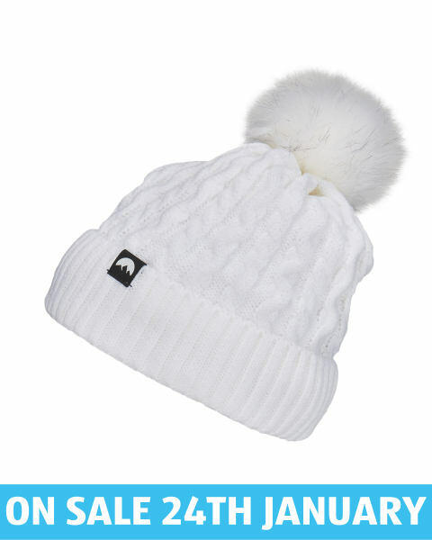 Adult's White Pom Pom Knitted Hat