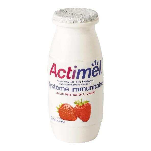 DANONE(R) 				Actimel fraise, 12 pcs