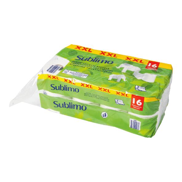 SUBLIMO(R) 				Papier de toilette recyclé, pack de 16