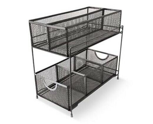 Huntington Home 
 Two-Tier Mesh Organizer with Dividers