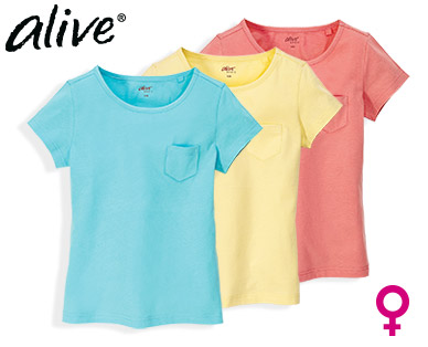 alive(R) Kinder-Basic-T-Shirts, 3 Stück