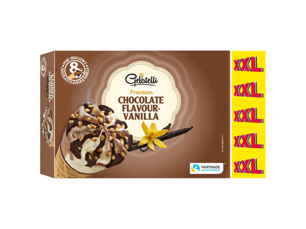 Ice Cream Cone with Chocolate and Vanilla