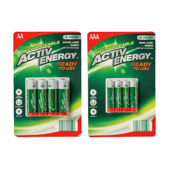 ACTIV ENERGY(R) 				Aufladbare Batterien