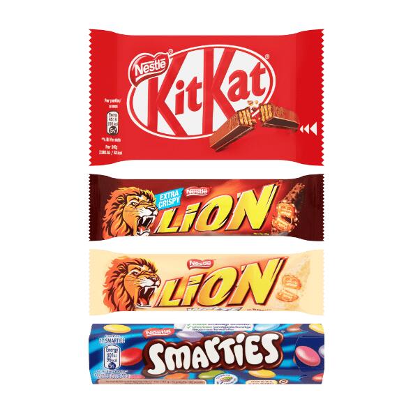 KitKat, Lion, Lion White eller Smarties