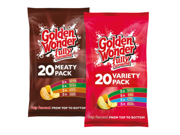 Golden Wonder Meaty Crisps, 20x25g
