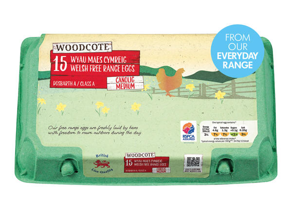 Woodcote 15 Medium Welsh Free-Range Eggs