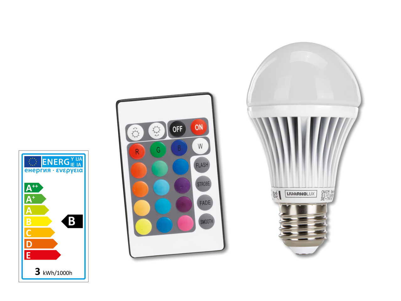 LED-Farbeffektlampe, E 27