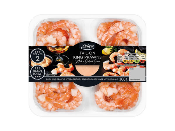 Deluxe Tail-On King Prawns with a Seafood Sauce