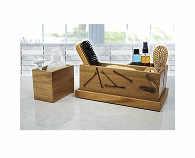 Easy Home Wooden Vanity Organizer Set