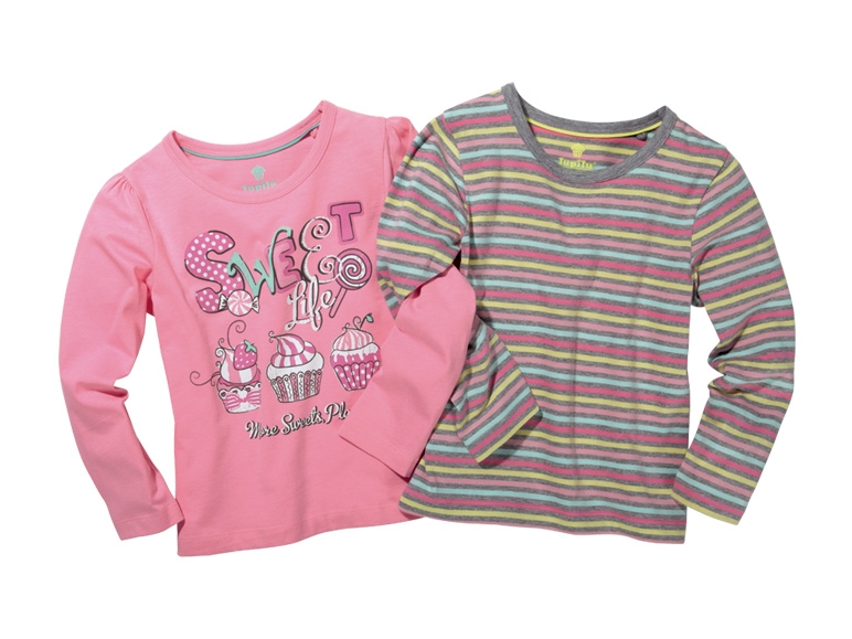 2 tee-shirts manches longues fille