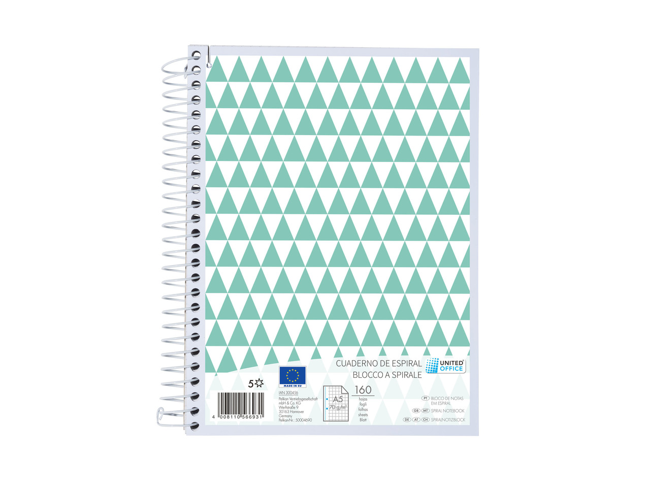 A5 Spiral Notebook, 160 sheets