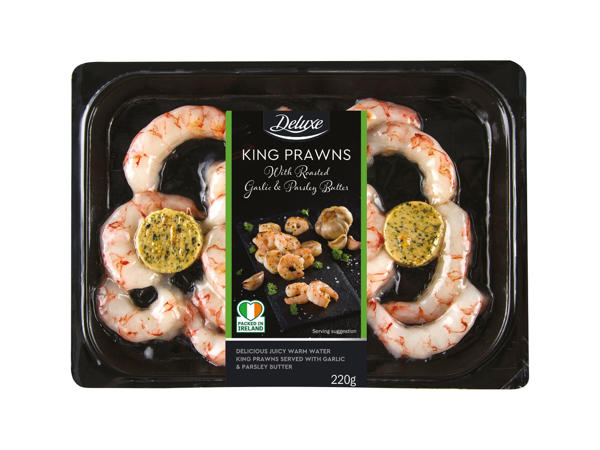 Deluxe King Prawns with Roasted Garlic & Parsley Butter