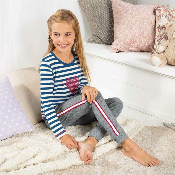 Piżama dziewczęca z bawełną BIO