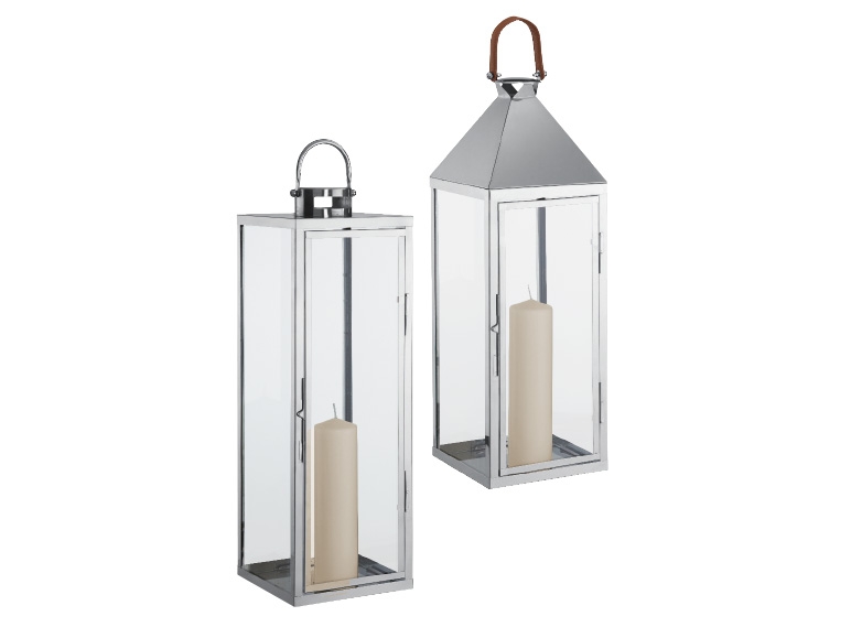 Livarno Lux(R) Tall Stainless Steel Lanterns