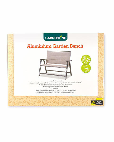 Aluminium Grey/Beige Garden Bench