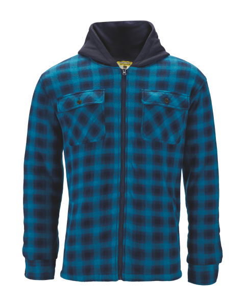 Blue Checked Sherpa Lined Shirt