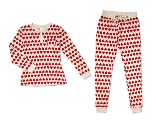 Serra 
 Ladies' 2-Piece Heart Thermal or Knit Pajama Set