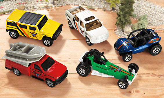 5 voitures miniatures