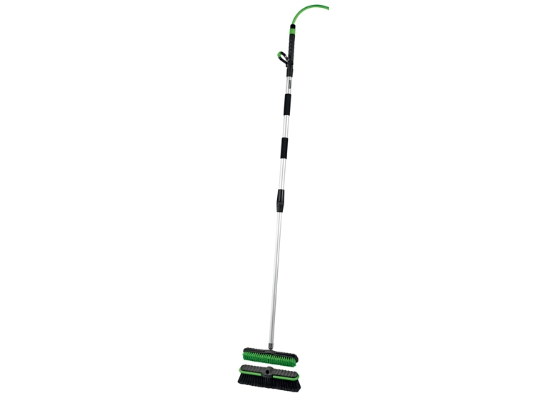 FLORABEST Broom set with convenient garden hose quick connector,2 attachab Brush 