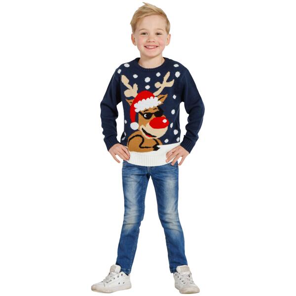 Kinder Pullover mit Weihnachtsmotiv