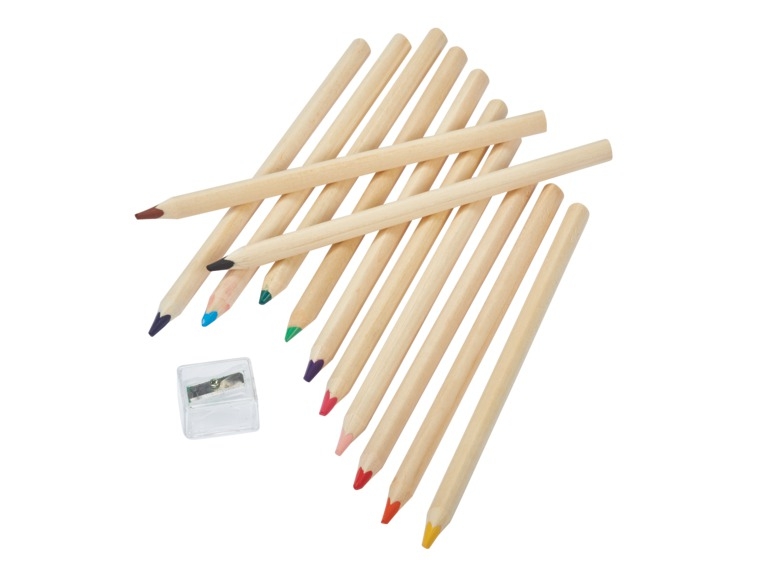 Set 12 creioane colorate cu ascuțitoare
