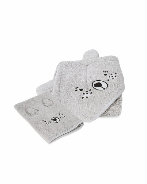 Bear Hooded Baby Towel & Wash Mitt