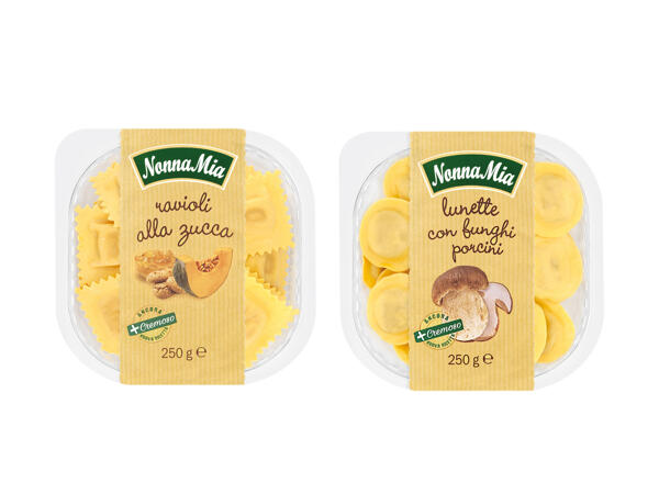 Ravioli with Pumpkin or Lunette with Porcino Mushrooms
