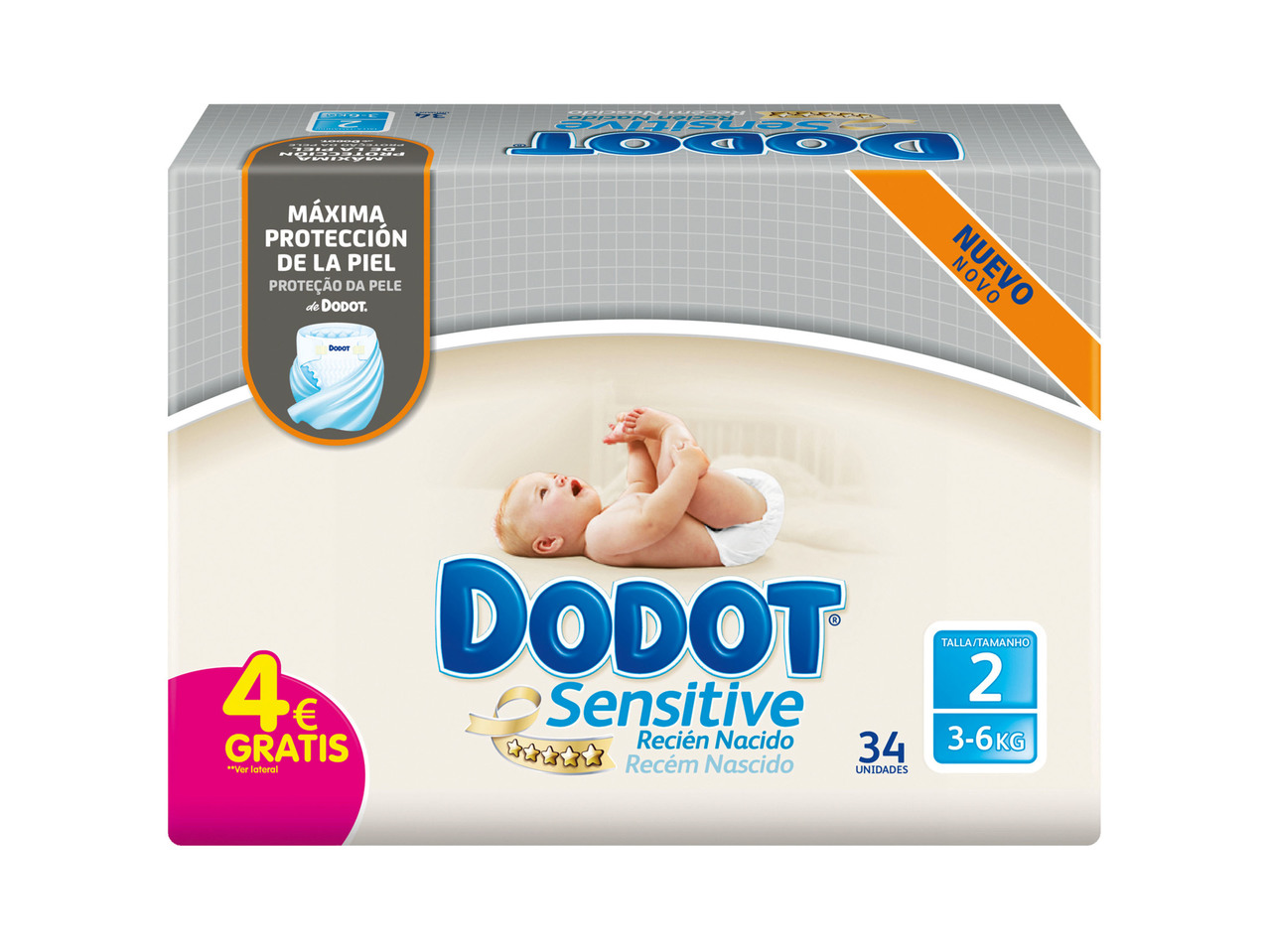 DODOT(R) Dodot Sensitive Recém Nascido 3-6 KG