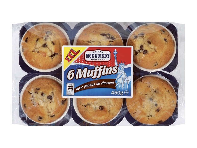 6 muffins aux pépites de chocolat1
