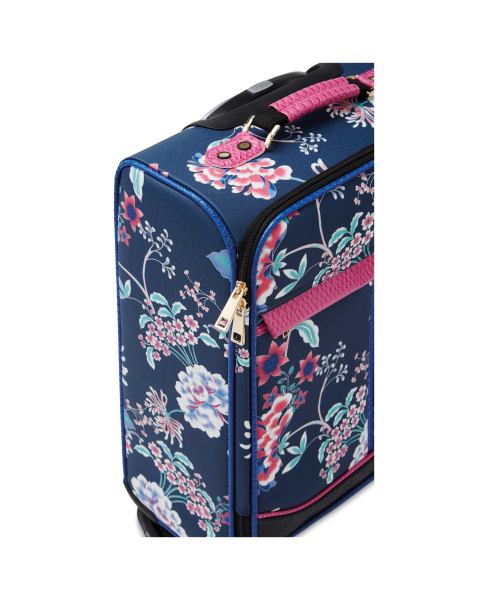 Black Floral Travel Suitcase
