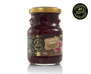 SPECIALLY SELECTED CRANBERRY OR LINGONBERRY SAUCE 220G
