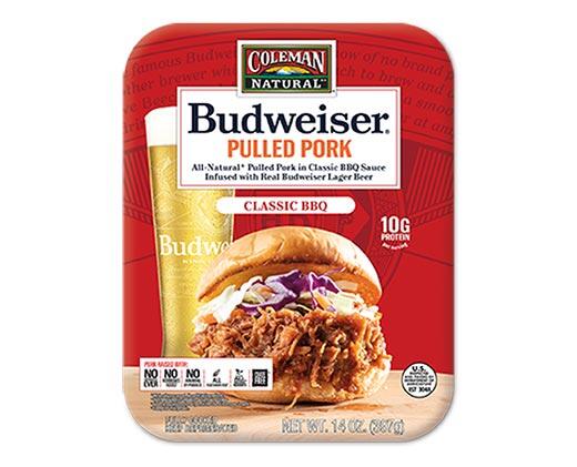 Coleman Natural 
 Budweiser Pulled Pork Classic or Spicy
