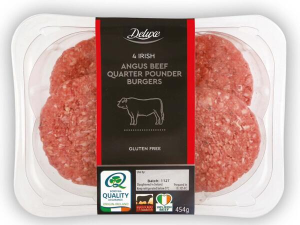 4 Irish Angus Beef Quarter Pounder Burgers