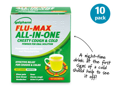 Galpharm Flu-Max All-in-One Chesty Cough and Cold Powder for Oral Solution^