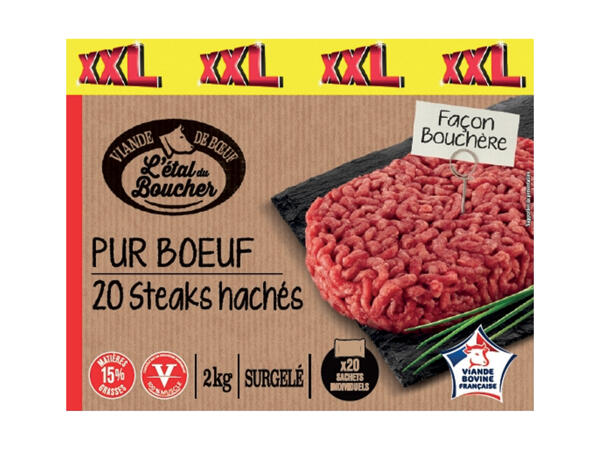 20 steaks hachés façon bouchère XXL