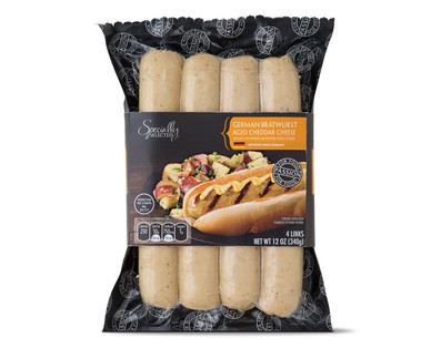 Specially Selected Cheddar or Caramelized Onion Brats