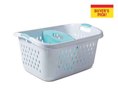 Easy Home 2.2-Bushel Divided Laundry Basket